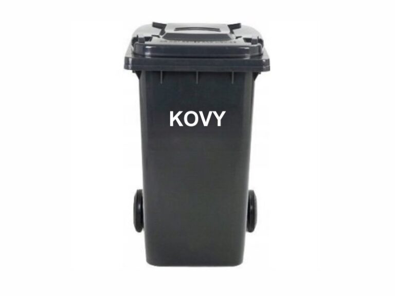 Samolepka na popelnici Kovy