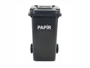 Samolepka na popelnici papír