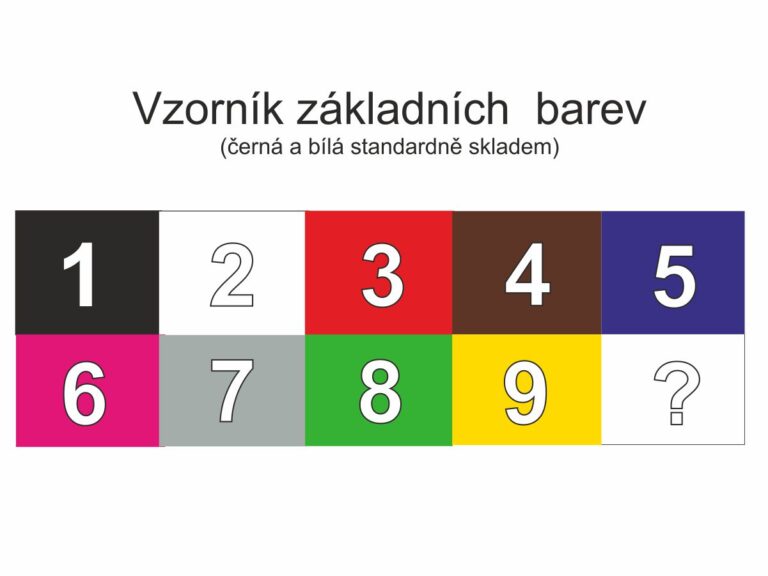 Samolepka číslo 1zorek základních barev