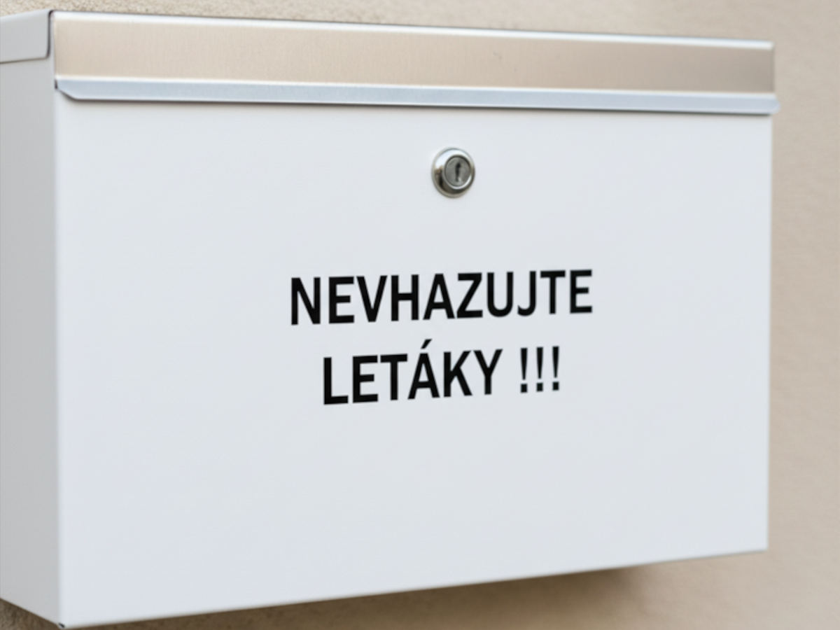 Samolepka nevhazujte letáky